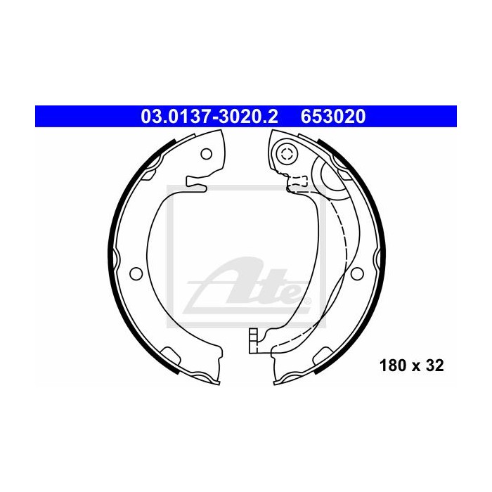 ATE Bremsbackensatz, Feststellbremse 03.0137-3020.2