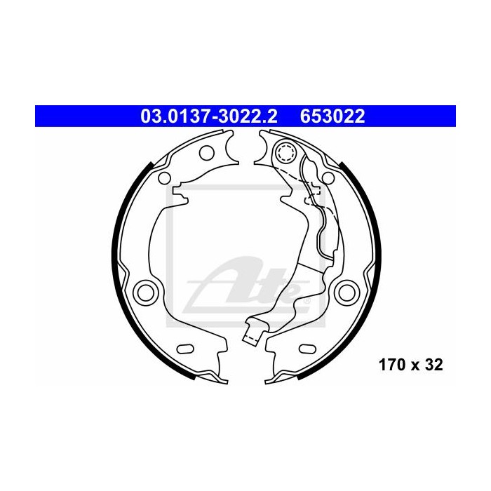 ATE Bremsbackensatz, Feststellbremse 03.0137-3022.2