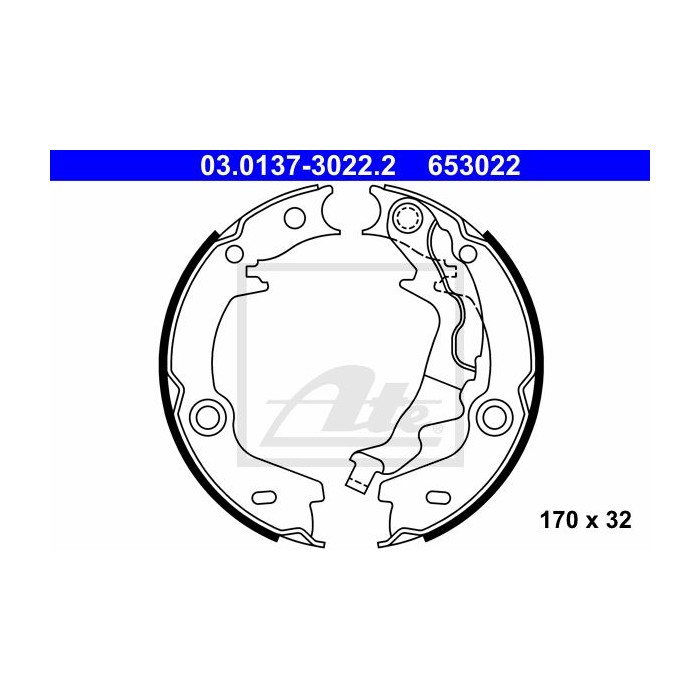 ATE Bremsbackensatz, Feststellbremse 03.0137-3022.2