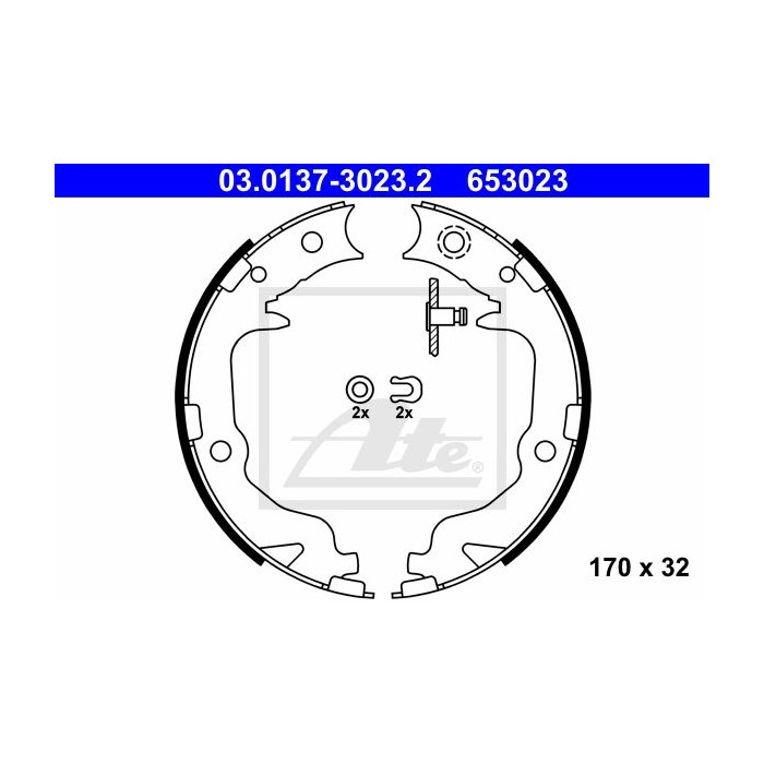 ATE Bremsbackensatz, Feststellbremse 03.0137-3023.2