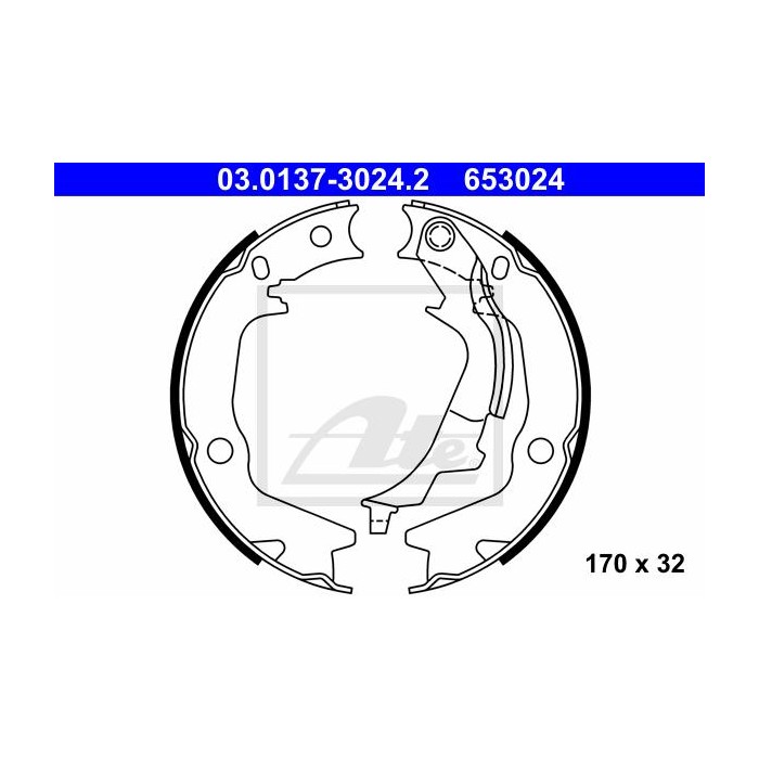ATE Bremsbackensatz, Feststellbremse 03.0137-3024.2