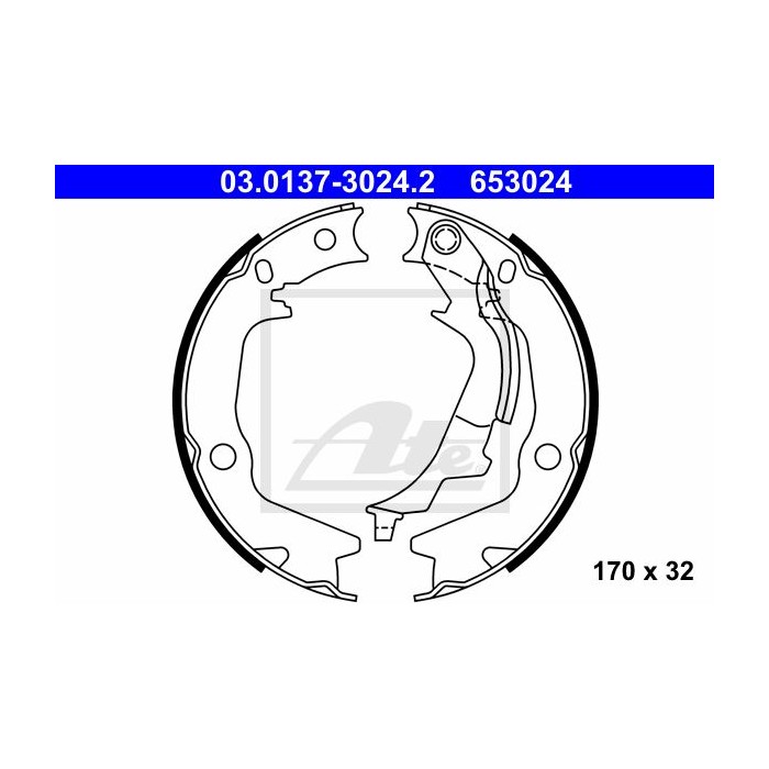ATE Bremsbackensatz, Feststellbremse 03.0137-3024.2