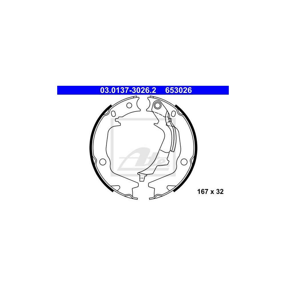 ATE Bremsbackensatz, Feststellbremse 03.0137-3026.2