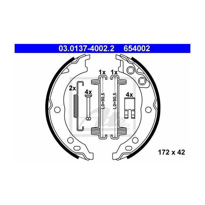 ATE Bremsbackensatz, Feststellbremse 03.0137-4002.2