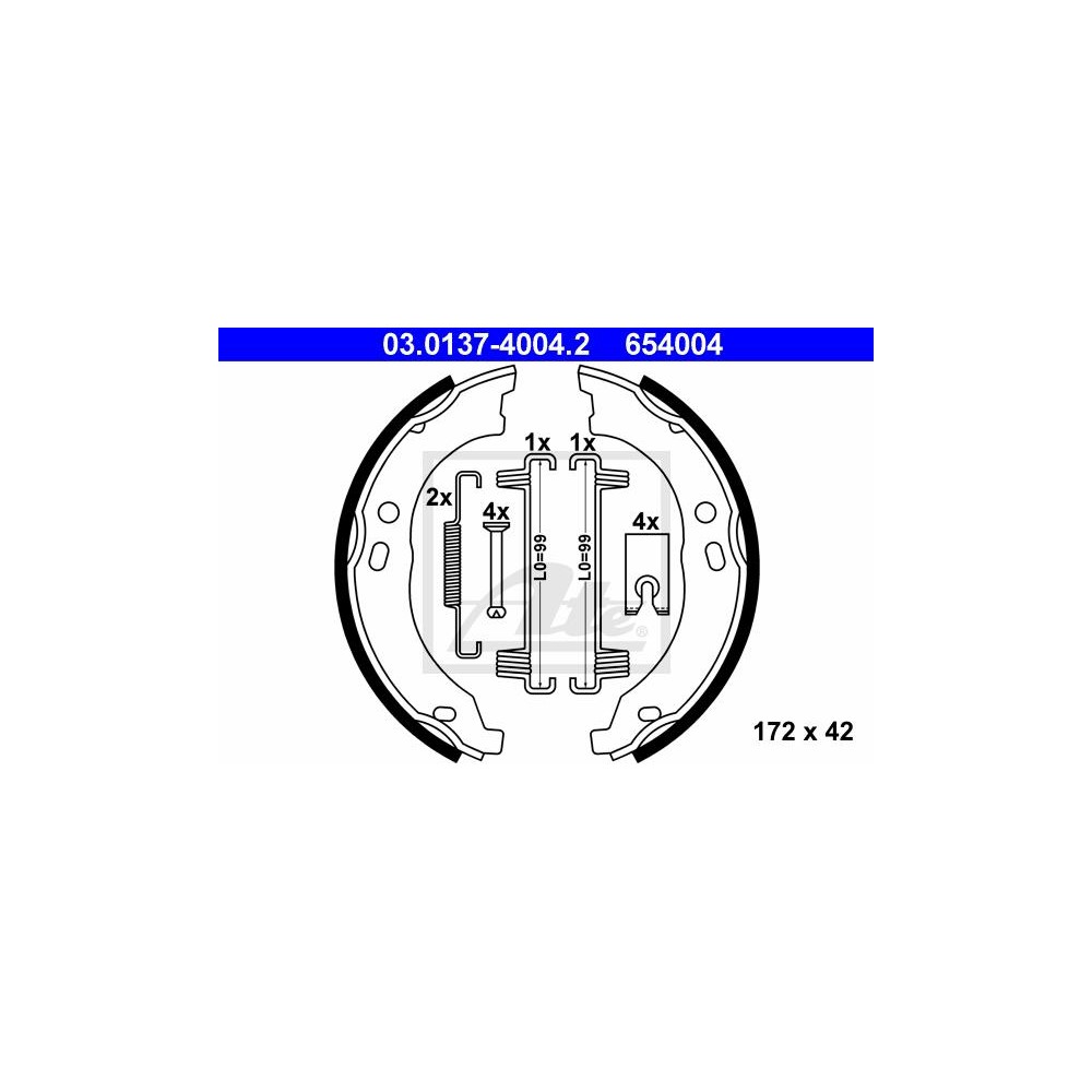ATE Bremsbackensatz, Feststellbremse 03.0137-4004.2