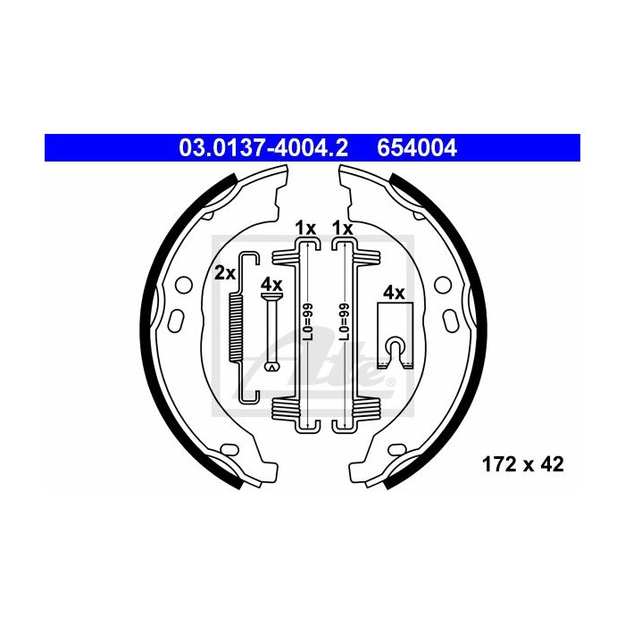 ATE Bremsbackensatz, Feststellbremse 03.0137-4004.2