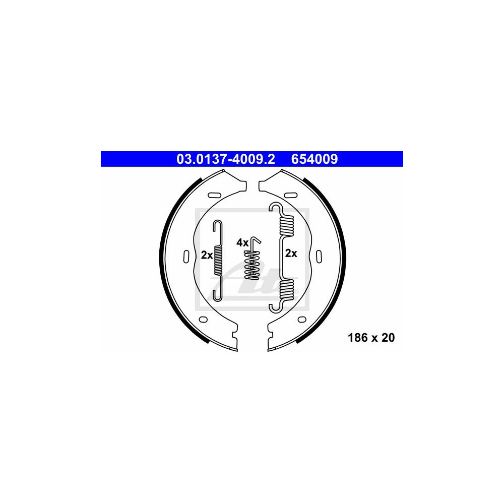 ATE Bremsbackensatz, Feststellbremse 03.0137-4009.2
