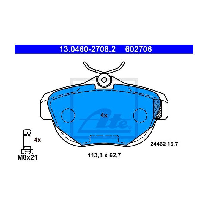 ATE Bremsbelagsatz, Scheibenbremse 13.0460-2706.2