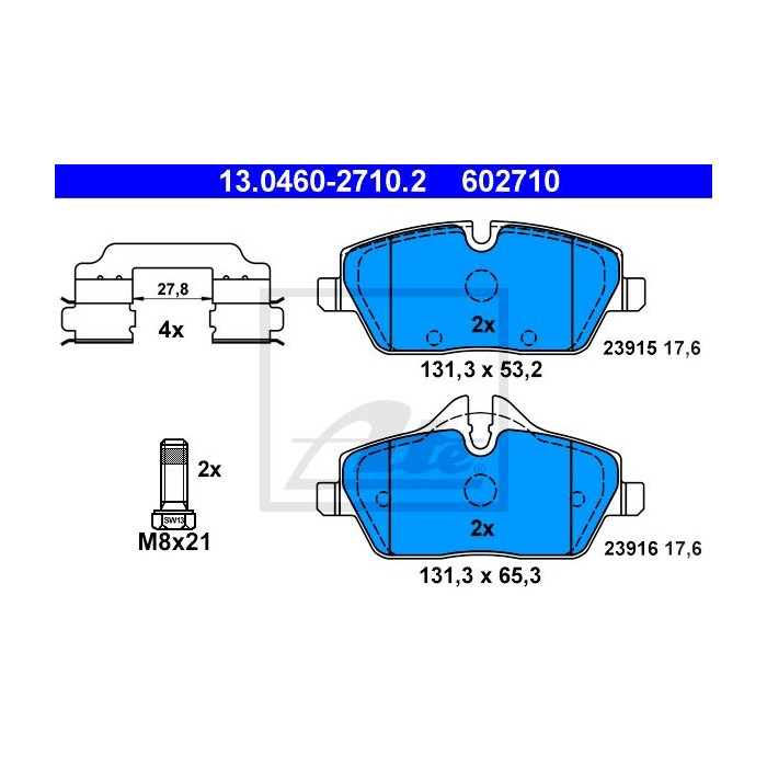 ATE Bremsbelagsatz, Scheibenbremse 13.0460-2710.2