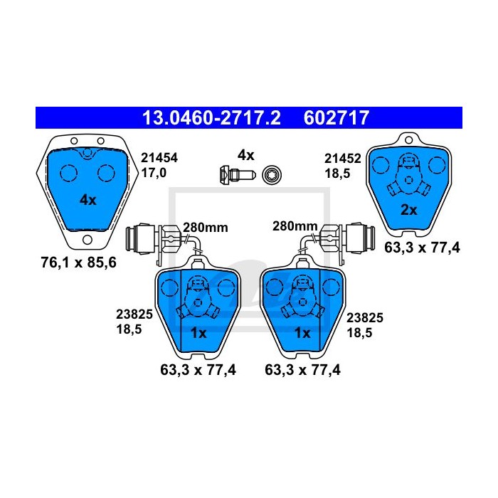 ATE Bremsbelagsatz, Scheibenbremse 13.0460-2717.2