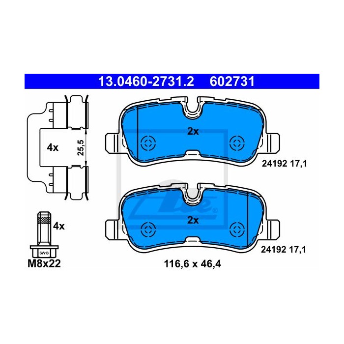 ATE Bremsbelagsatz, Scheibenbremse 13.0460-2731.2