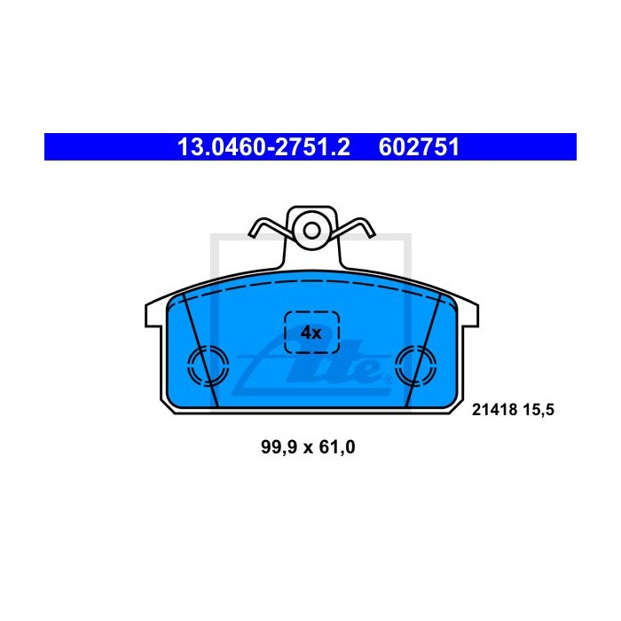 ATE Bremsbelagsatz, Scheibenbremse 13.0460-2751.2