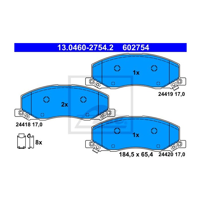 ATE Bremsbelagsatz, Scheibenbremse 13.0460-2754.2
