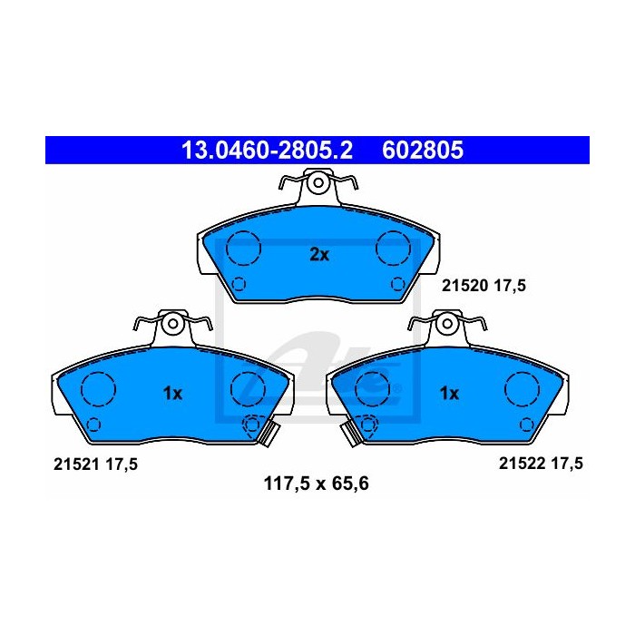 ATE Bremsbelagsatz, Scheibenbremse 13.0460-2805.2