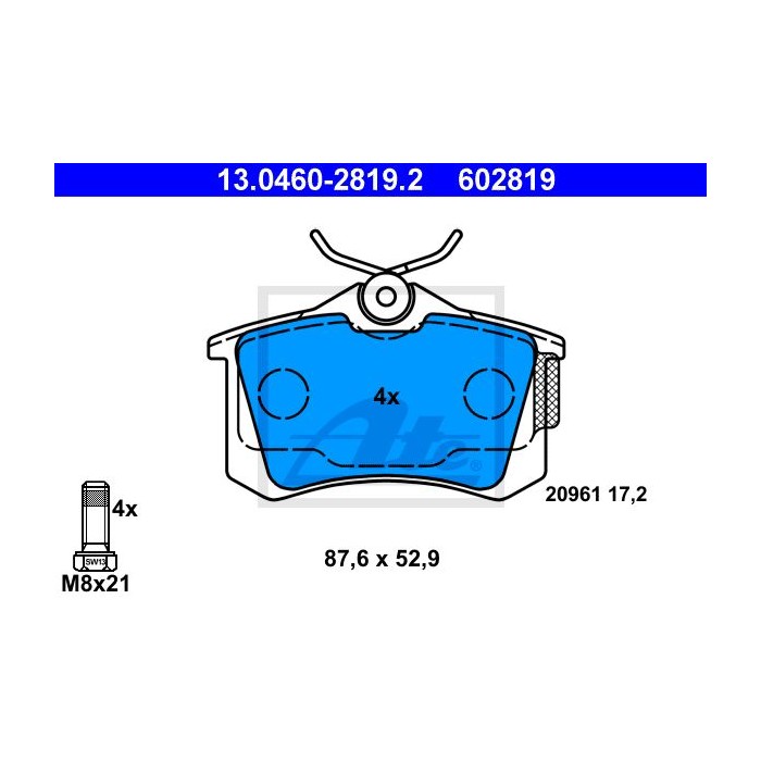 ATE Bremsbelagsatz, Scheibenbremse 13.0460-2819.2