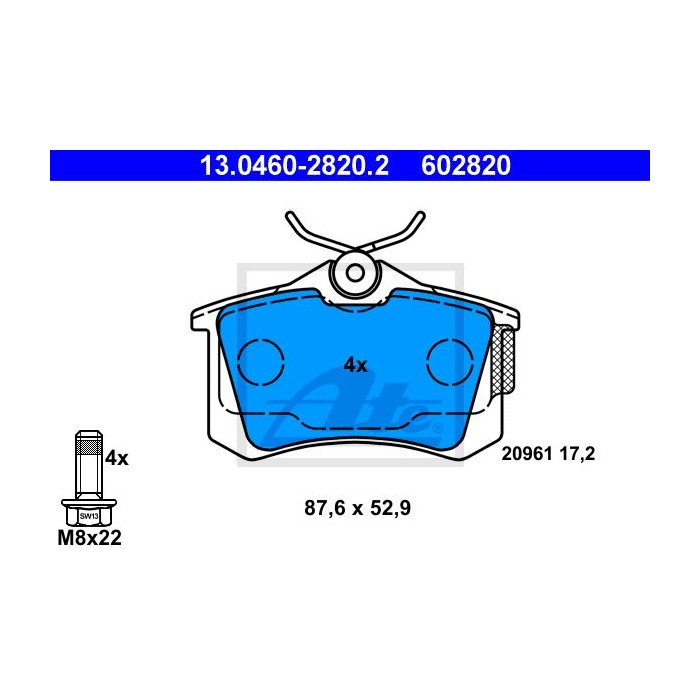 ATE Bremsbelagsatz, Scheibenbremse 13.0460-2820.2