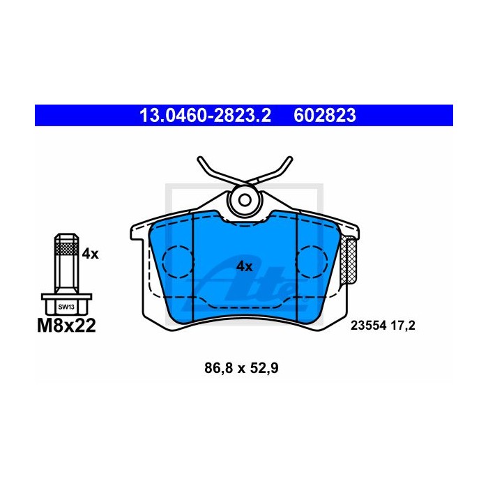ATE Bremsbelagsatz, Scheibenbremse 13.0460-2823.2