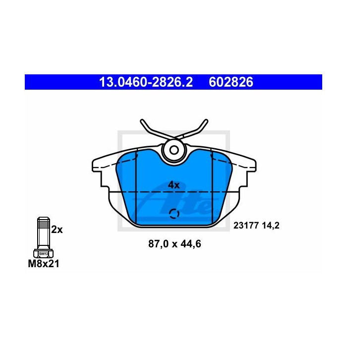 ATE Bremsbelagsatz, Scheibenbremse 13.0460-2826.2