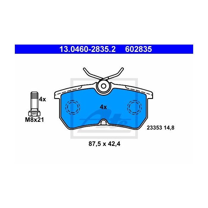 ATE Bremsbelagsatz, Scheibenbremse 13.0460-2835.2