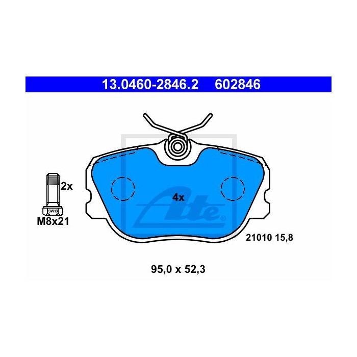 ATE Bremsbelagsatz, Scheibenbremse 13.0460-2846.2