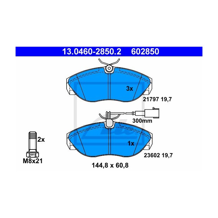 ATE Bremsbelagsatz, Scheibenbremse 13.0460-2850.2