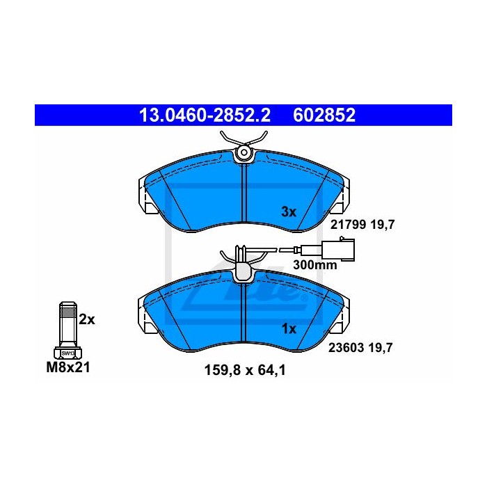 ATE Bremsbelagsatz, Scheibenbremse 13.0460-2852.2