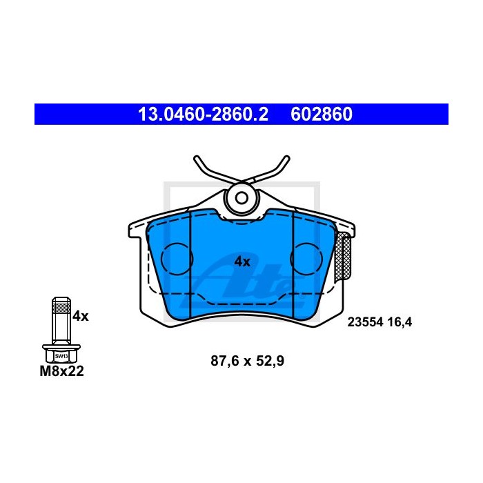 ATE Bremsbelagsatz, Scheibenbremse 13.0460-2860.2