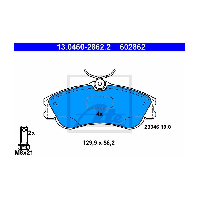 ATE Bremsbelagsatz, Scheibenbremse 13.0460-2862.2