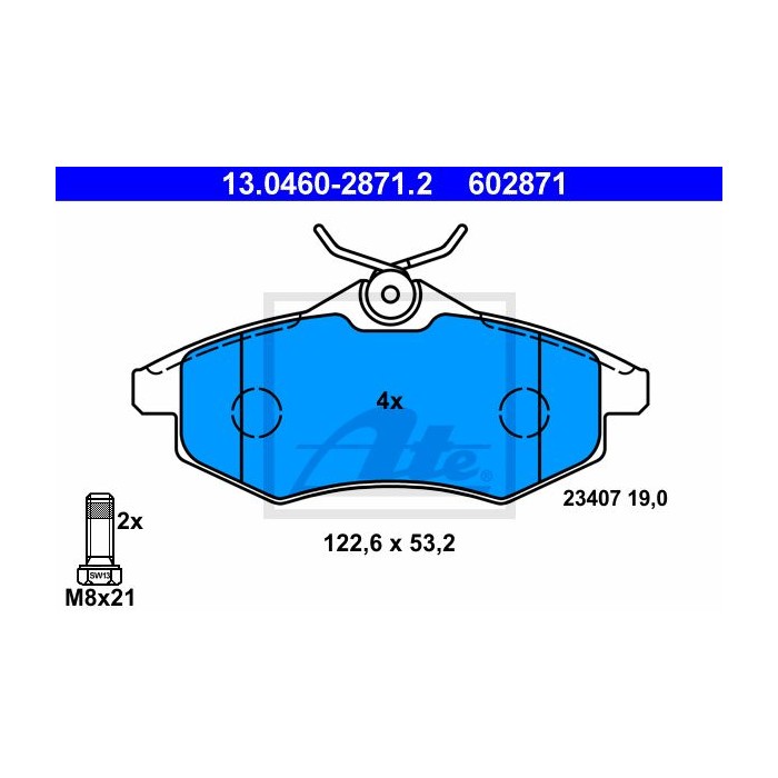 ATE Bremsbelagsatz, Scheibenbremse 13.0460-2871.2