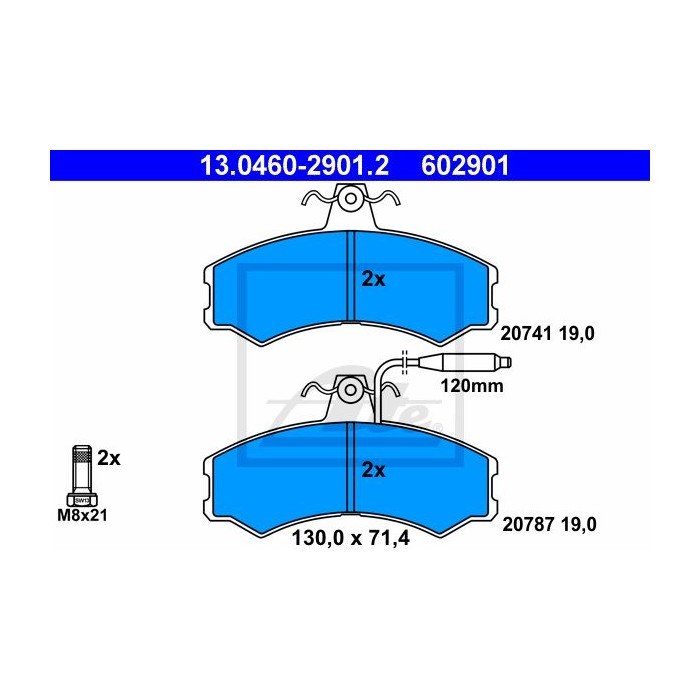 ATE Bremsbelagsatz, Scheibenbremse 13.0460-2901.2