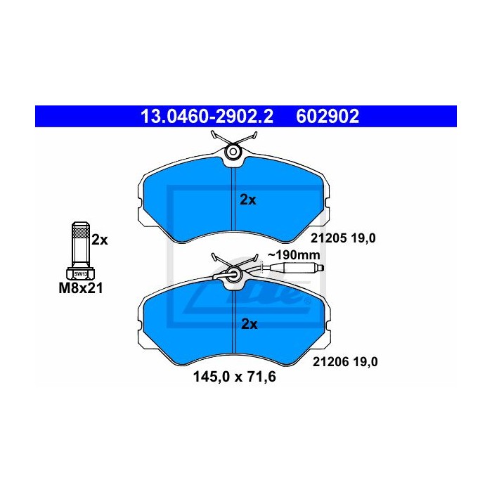 ATE Bremsbelagsatz, Scheibenbremse 13.0460-2902.2