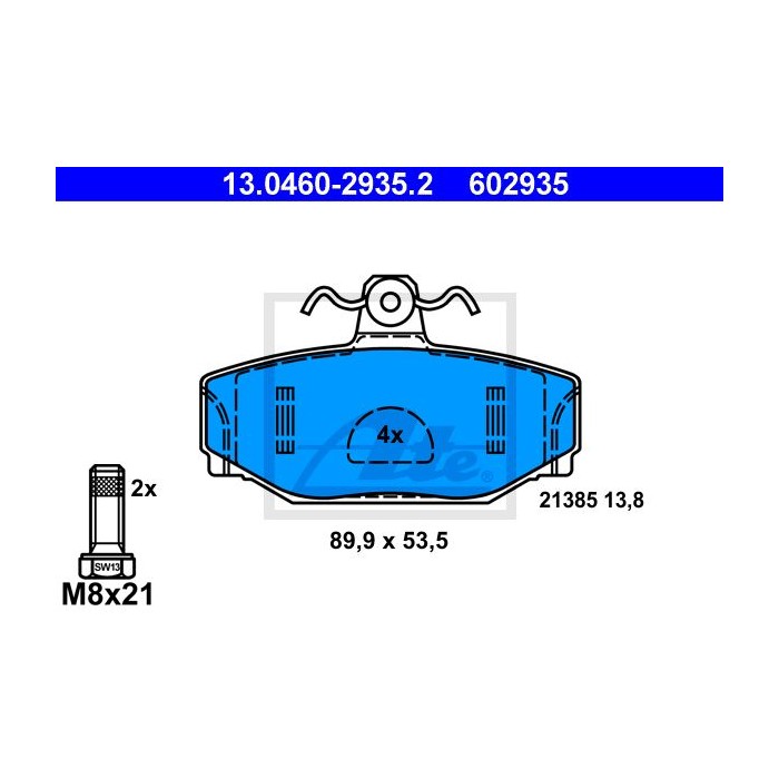 ATE Bremsbelagsatz, Scheibenbremse 13.0460-2935.2