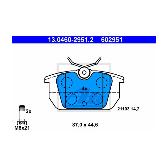 ATE Bremsbelagsatz, Scheibenbremse 13.0460-2951.2