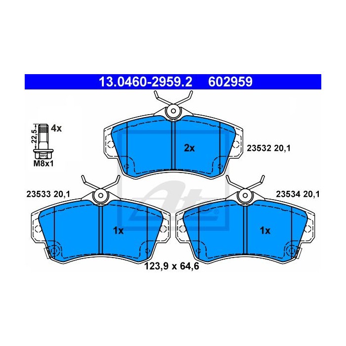 ATE Bremsbelagsatz, Scheibenbremse 13.0460-2959.2