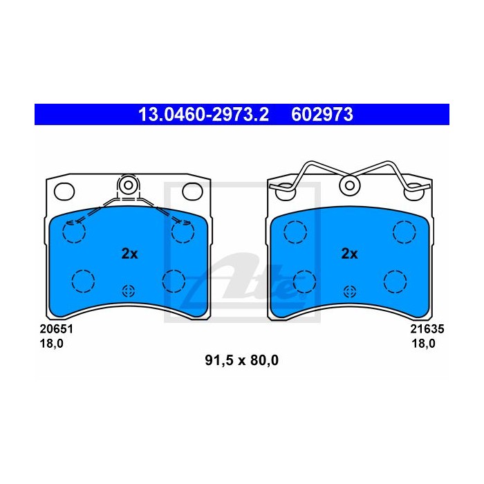 ATE Bremsbelagsatz, Scheibenbremse 13.0460-2973.2