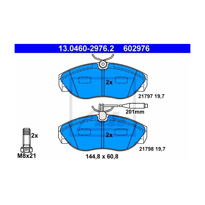 ATE Bremsbelagsatz, Scheibenbremse 13.0460-2976.2