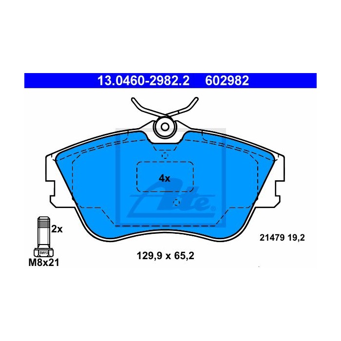 ATE Bremsbelagsatz, Scheibenbremse 13.0460-2982.2