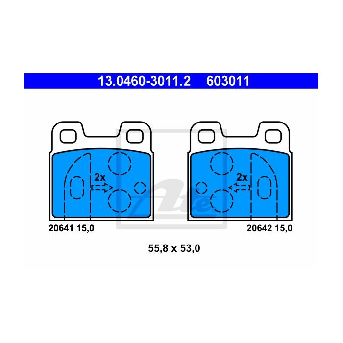 ATE Bremsbelagsatz, Scheibenbremse 13.0460-3011.2