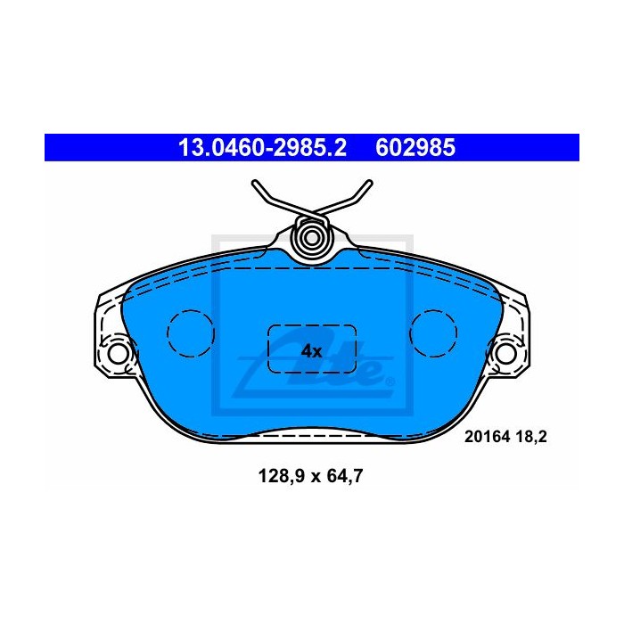 ATE Bremsbelagsatz, Scheibenbremse 13.0460-2985.2