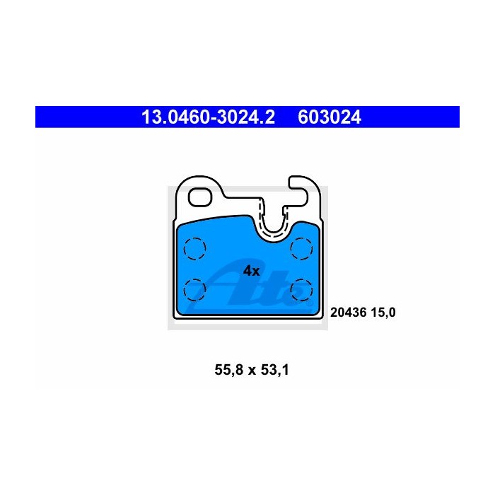 ATE Bremsbelagsatz, Scheibenbremse 13.0460-3024.2