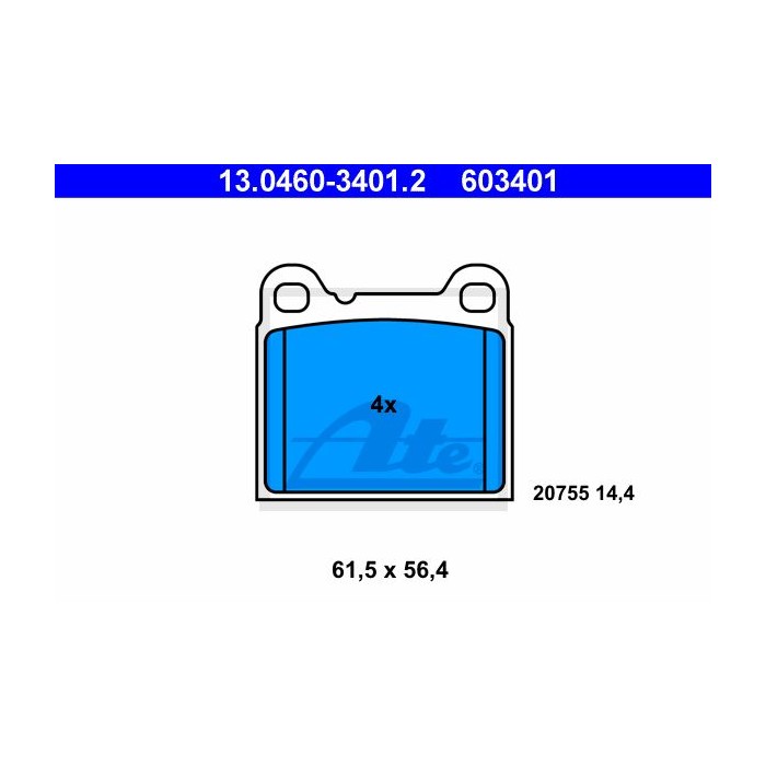 ATE Bremsbelagsatz, Scheibenbremse 13.0460-3401.2