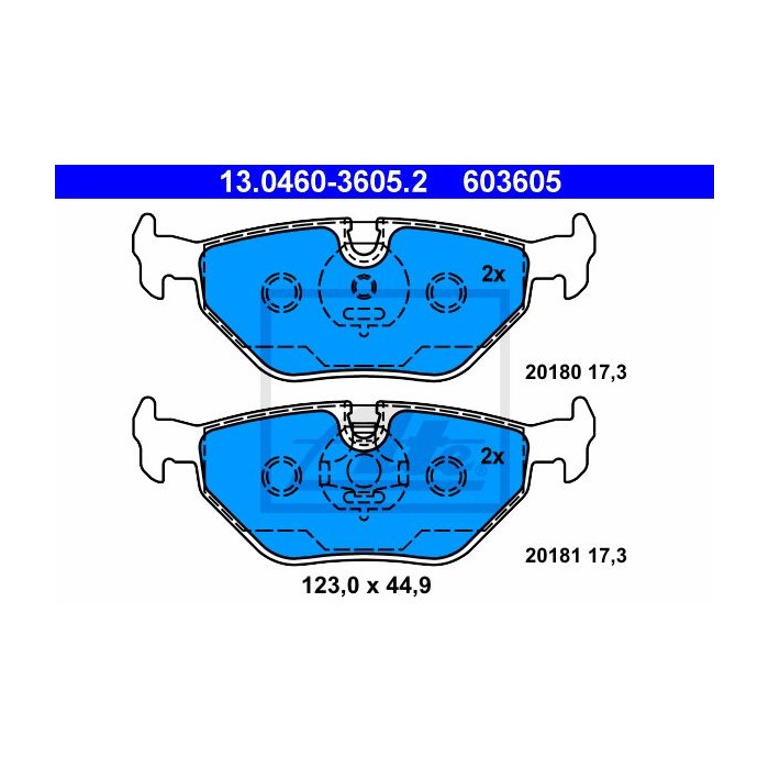 ATE Bremsbelagsatz, Scheibenbremse 13.0460-3605.2