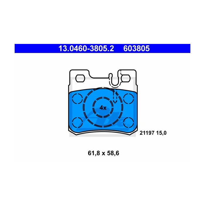 ATE Bremsbelagsatz, Scheibenbremse 13.0460-3805.2