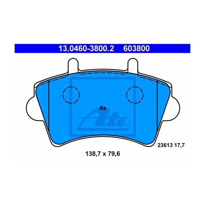 ATE Bremsbelagsatz, Scheibenbremse 13.0460-3800.2
