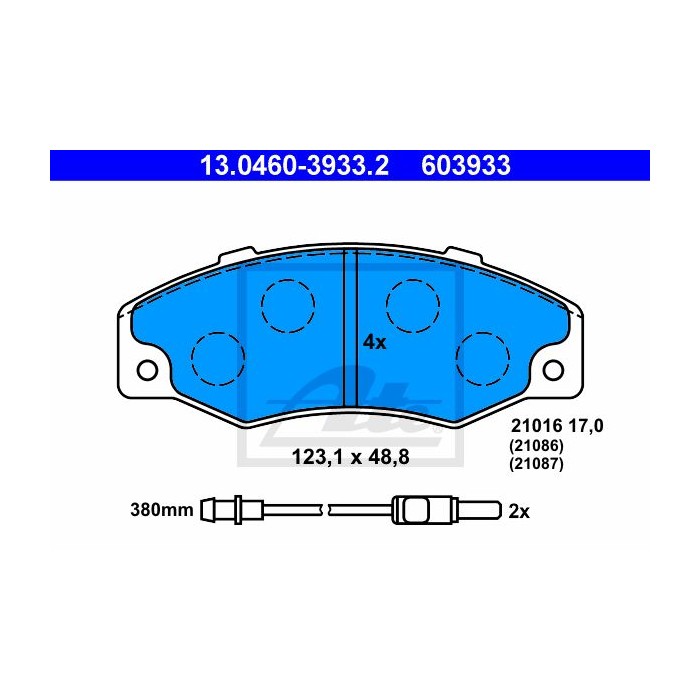 ATE Bremsbelagsatz, Scheibenbremse 13.0460-3933.2