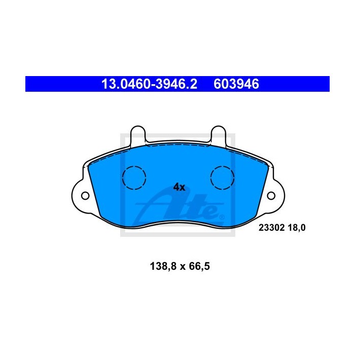 ATE Bremsbelagsatz, Scheibenbremse 13.0460-3946.2