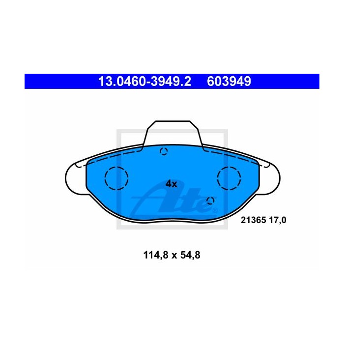 ATE Bremsbelagsatz, Scheibenbremse 13.0460-3949.2