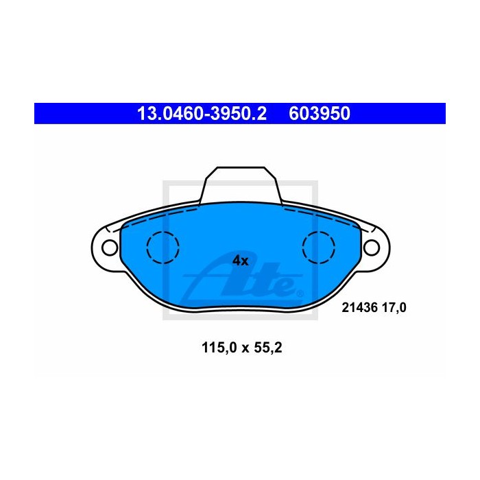 ATE Bremsbelagsatz, Scheibenbremse 13.0460-3950.2