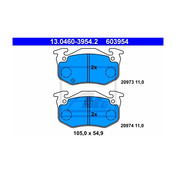 ATE Bremsbelagsatz, Scheibenbremse 13.0460-3954.2