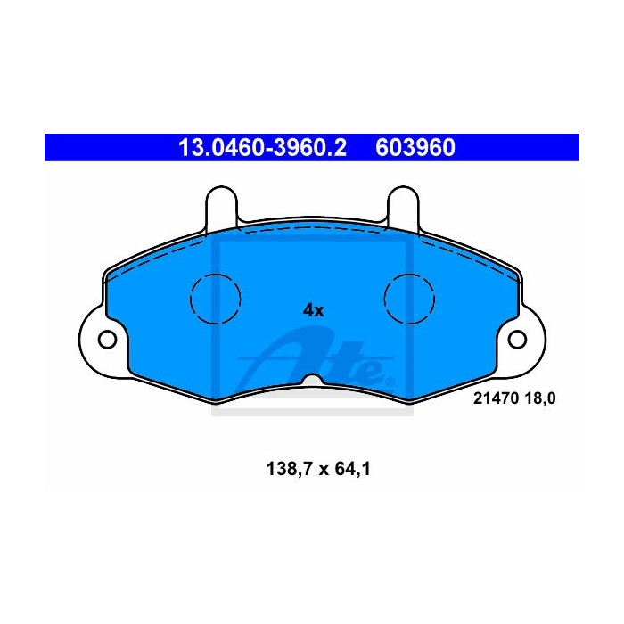 ATE Bremsbelagsatz, Scheibenbremse 13.0460-3960.2
